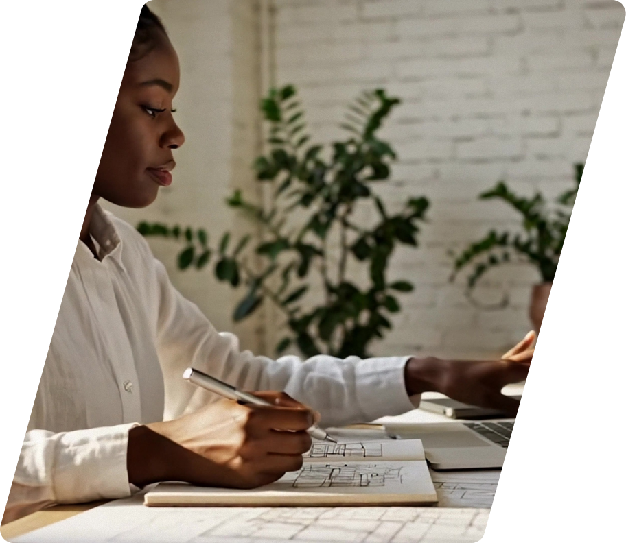 Creative professional sketching at a desk